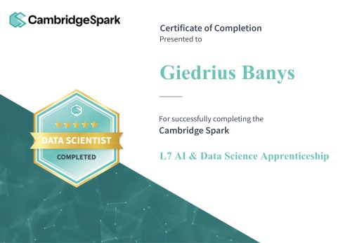 L7 Data Science and AI apprenticeship